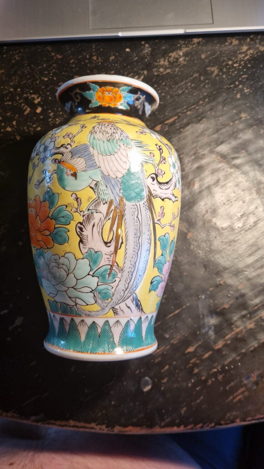 Porceleinen vogel vaas / 18,5cm