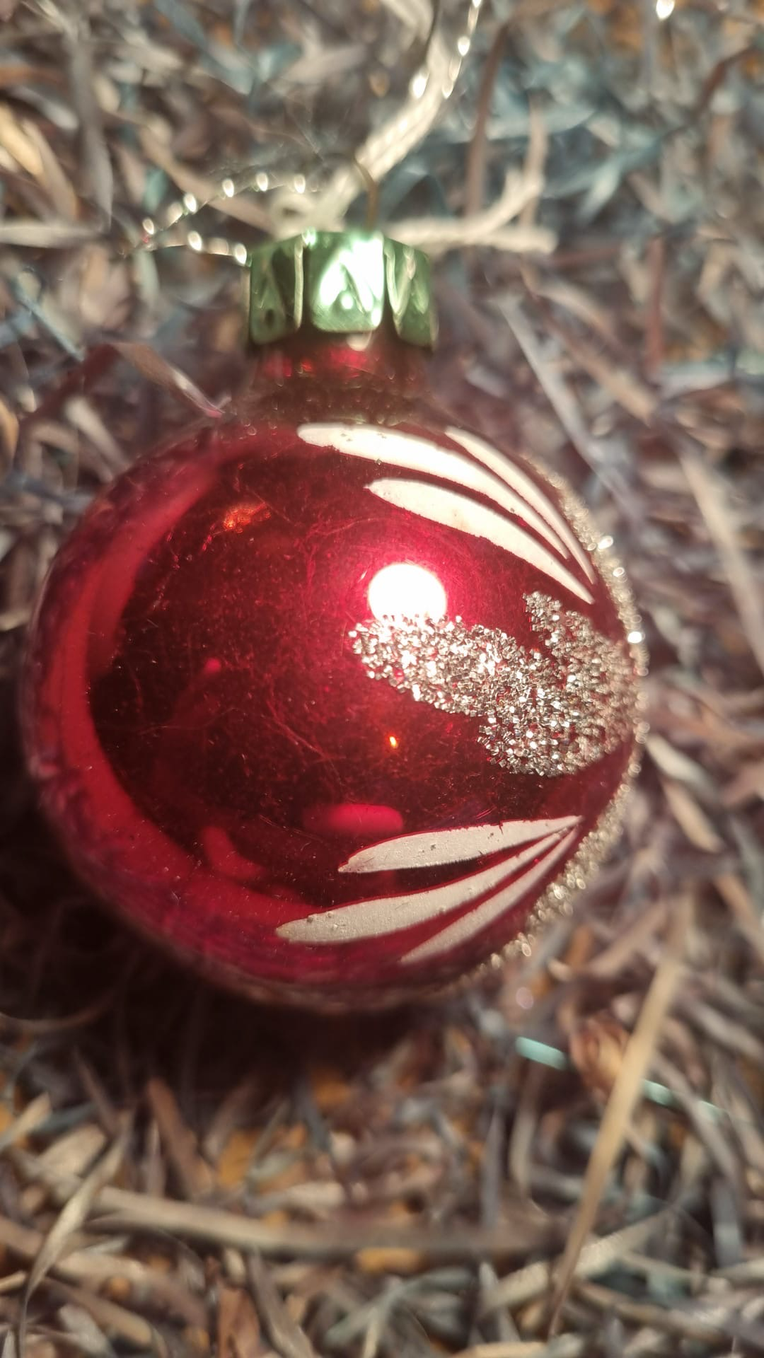 Kerstbal met bloem / Jr 20,40 / 7,5cm