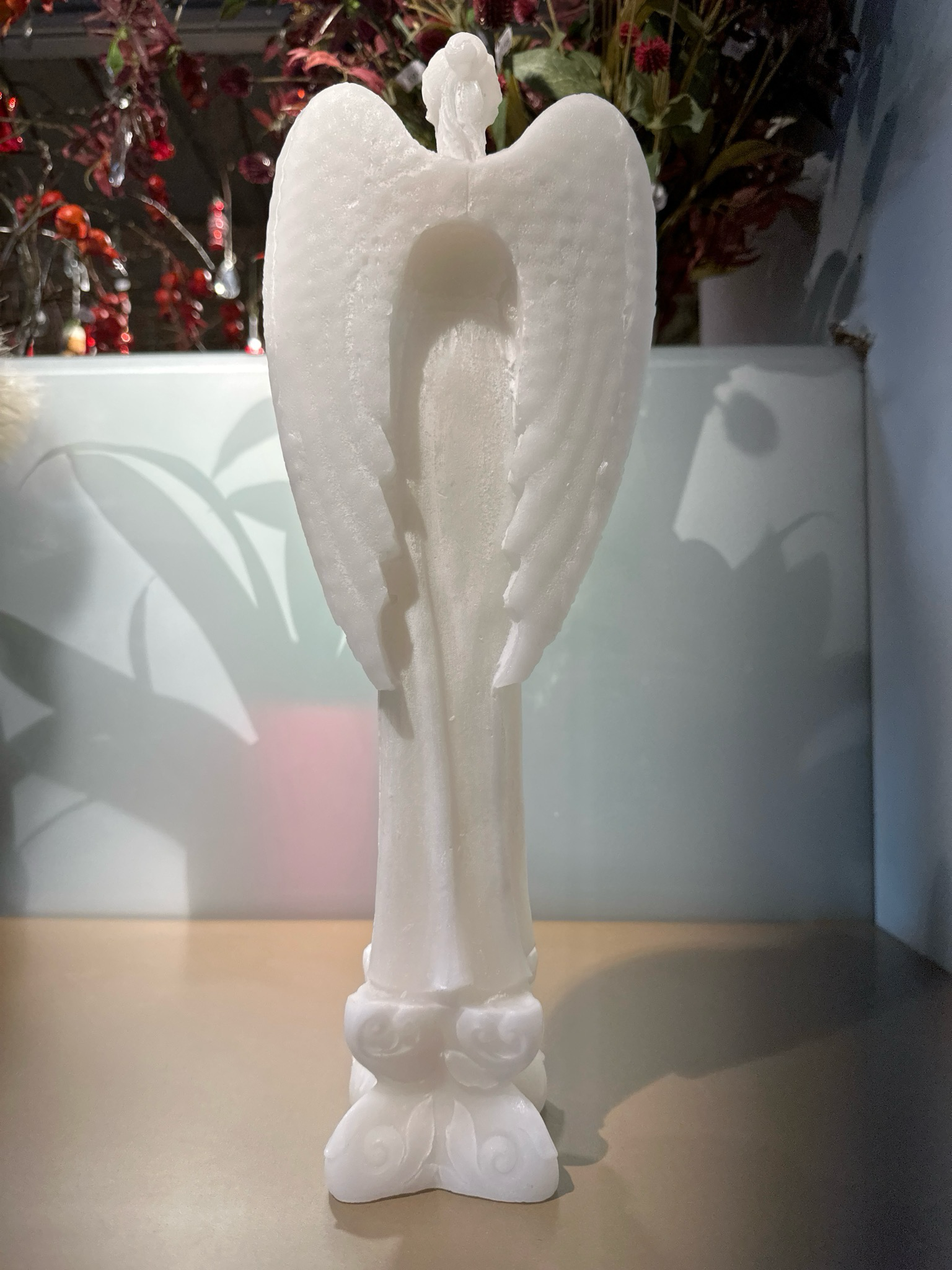 Engelen kaars Goud hart 38cm