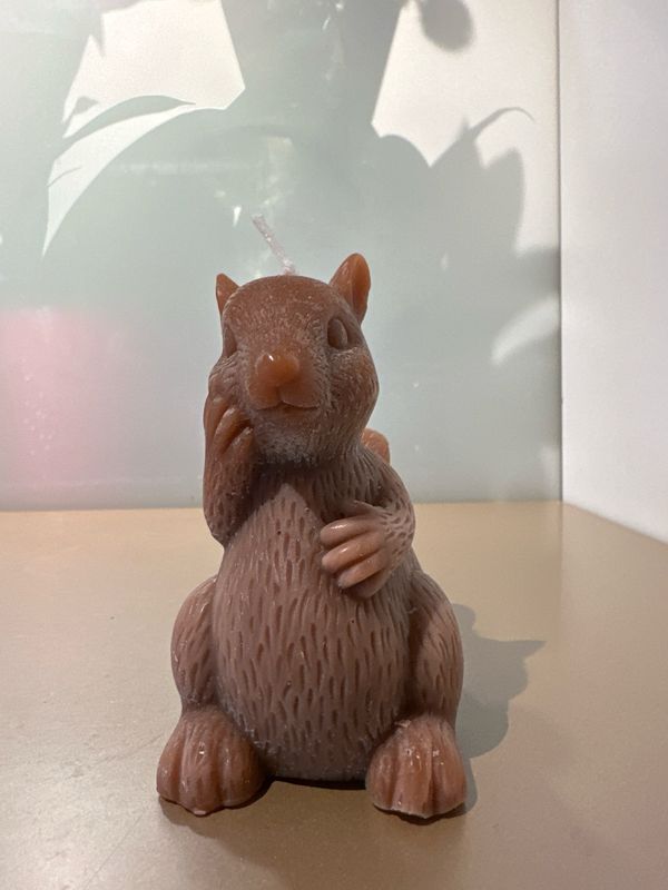 Eekhoorn kaars Bruin 10 cm