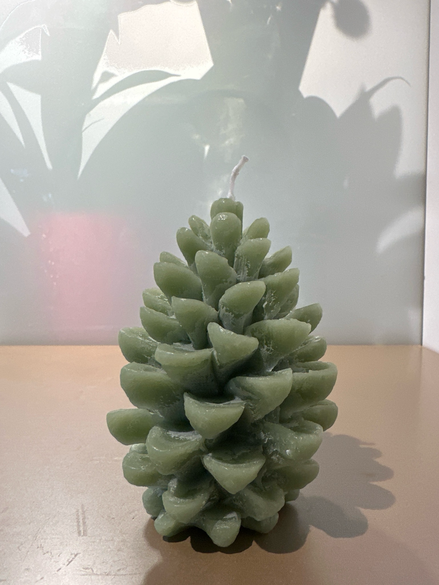 Dennenappel kaars Groen 12 cm