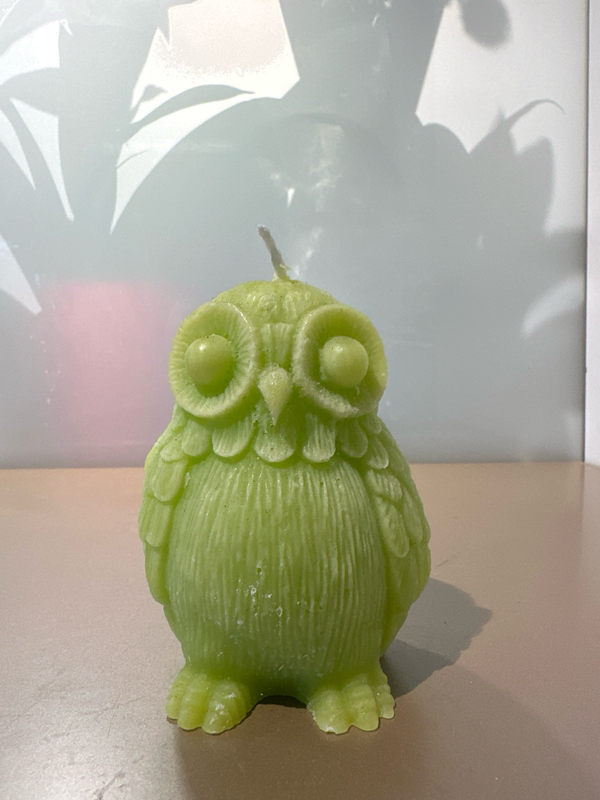 Uil kaars Groen 10 cm
