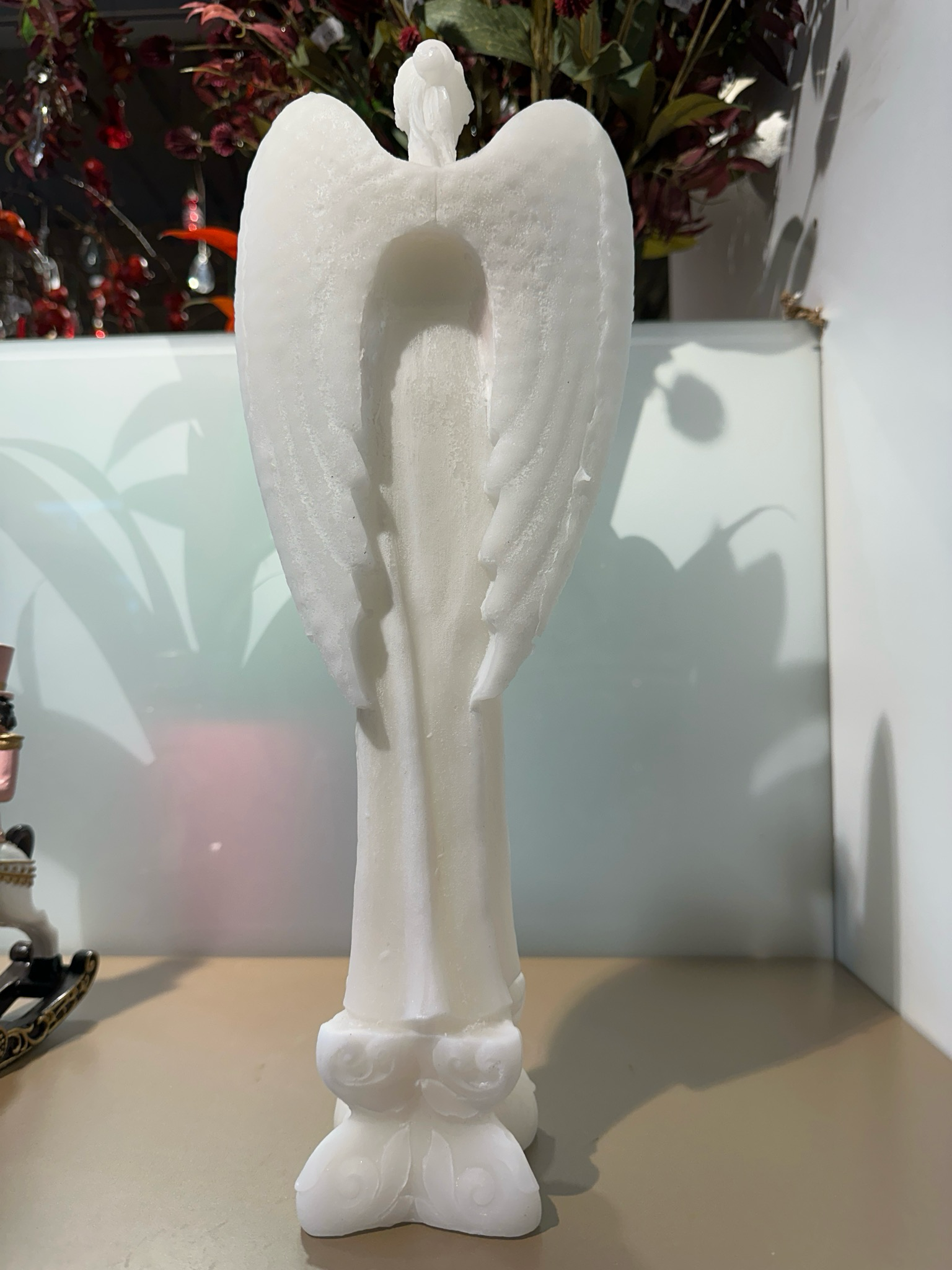 Engelen kaars Zilver hart 38cm