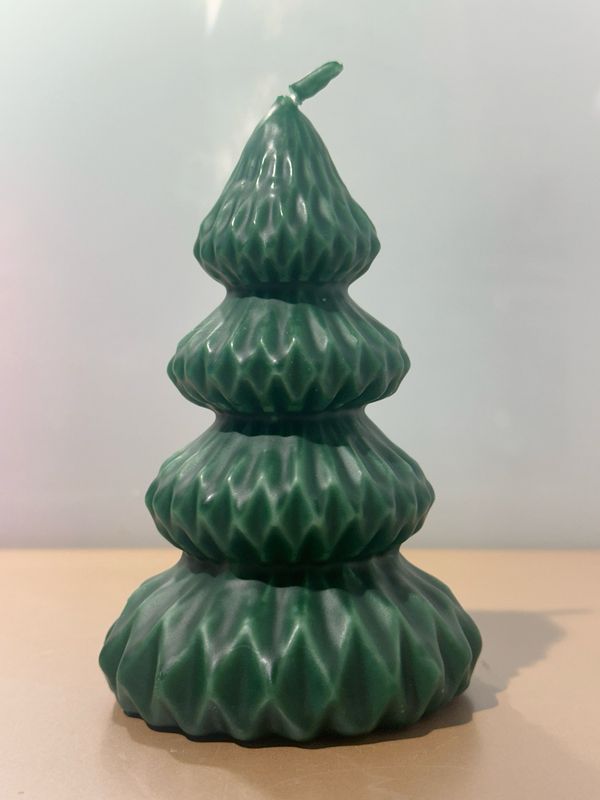 Kerstboom kaars Groen 14 cm