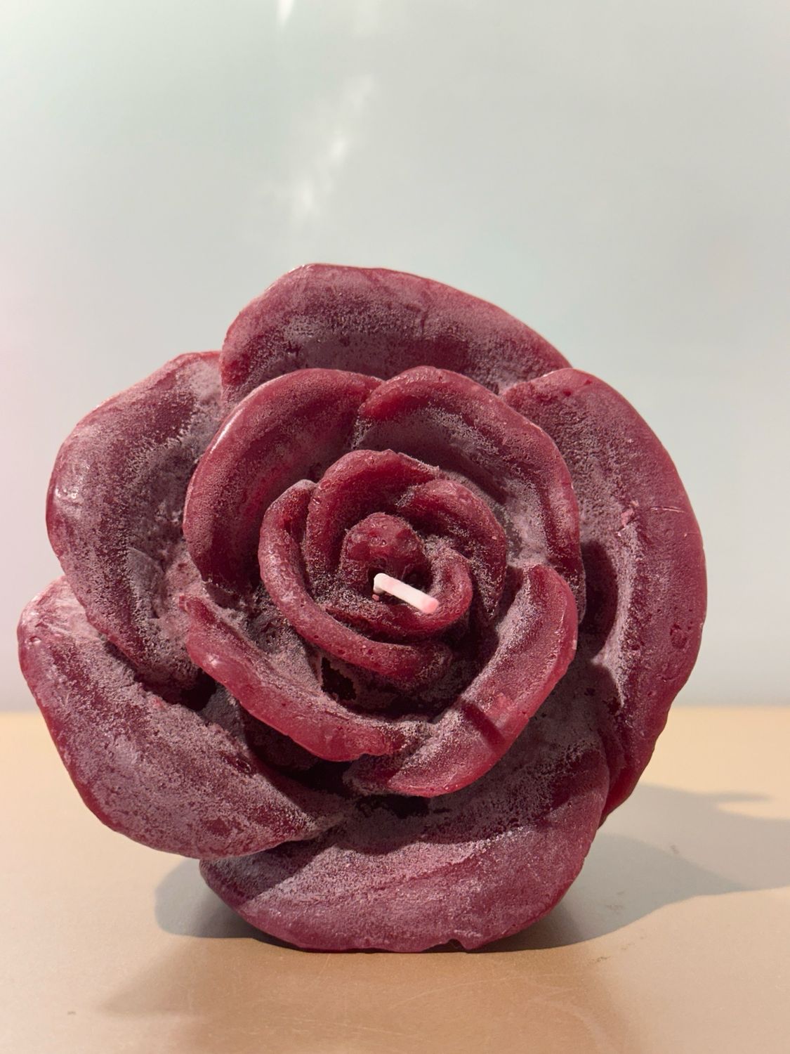 Roos kaars bordeaux / 8 cm