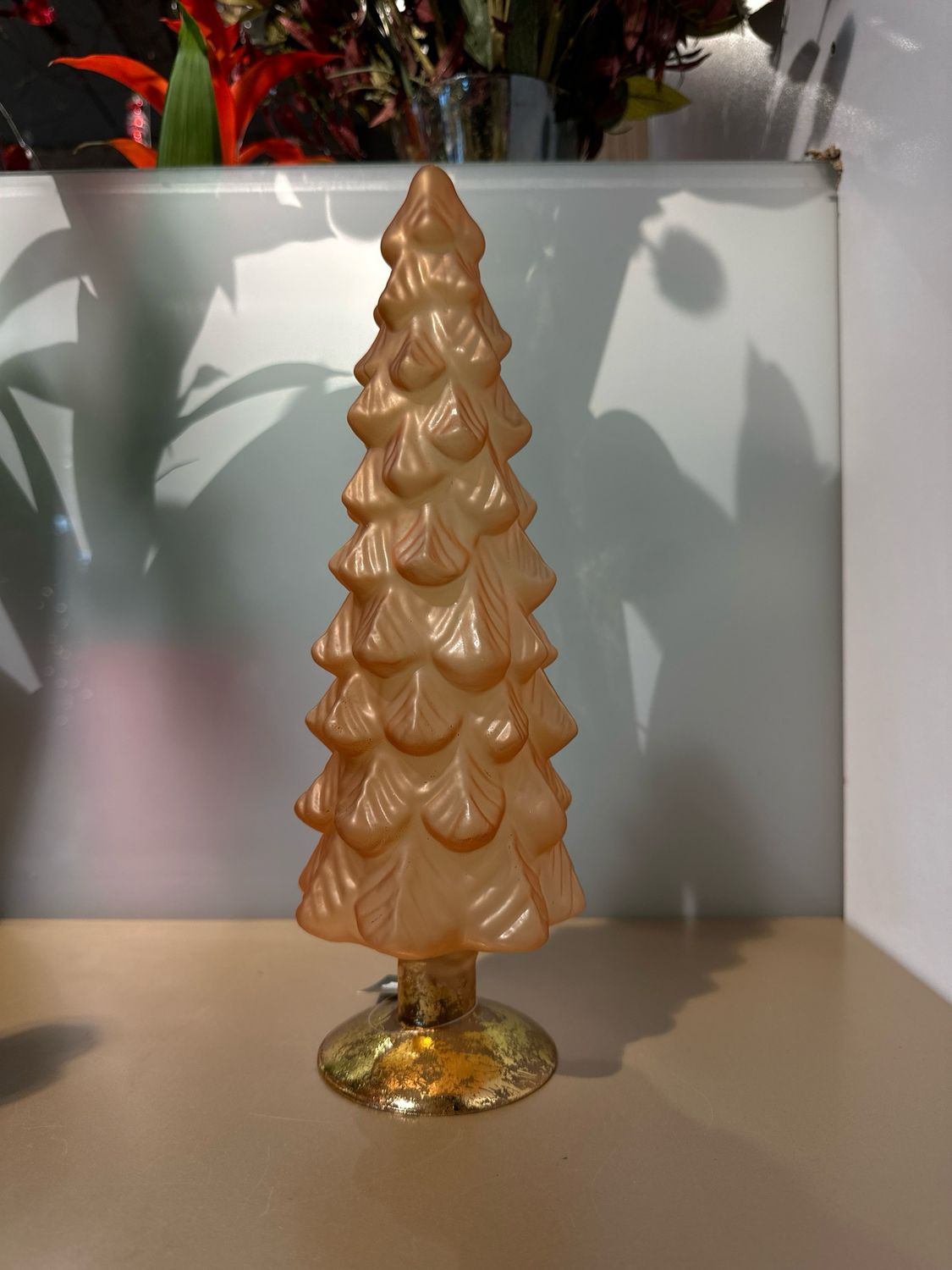 Kerstboom glas Zalm / 30 cm