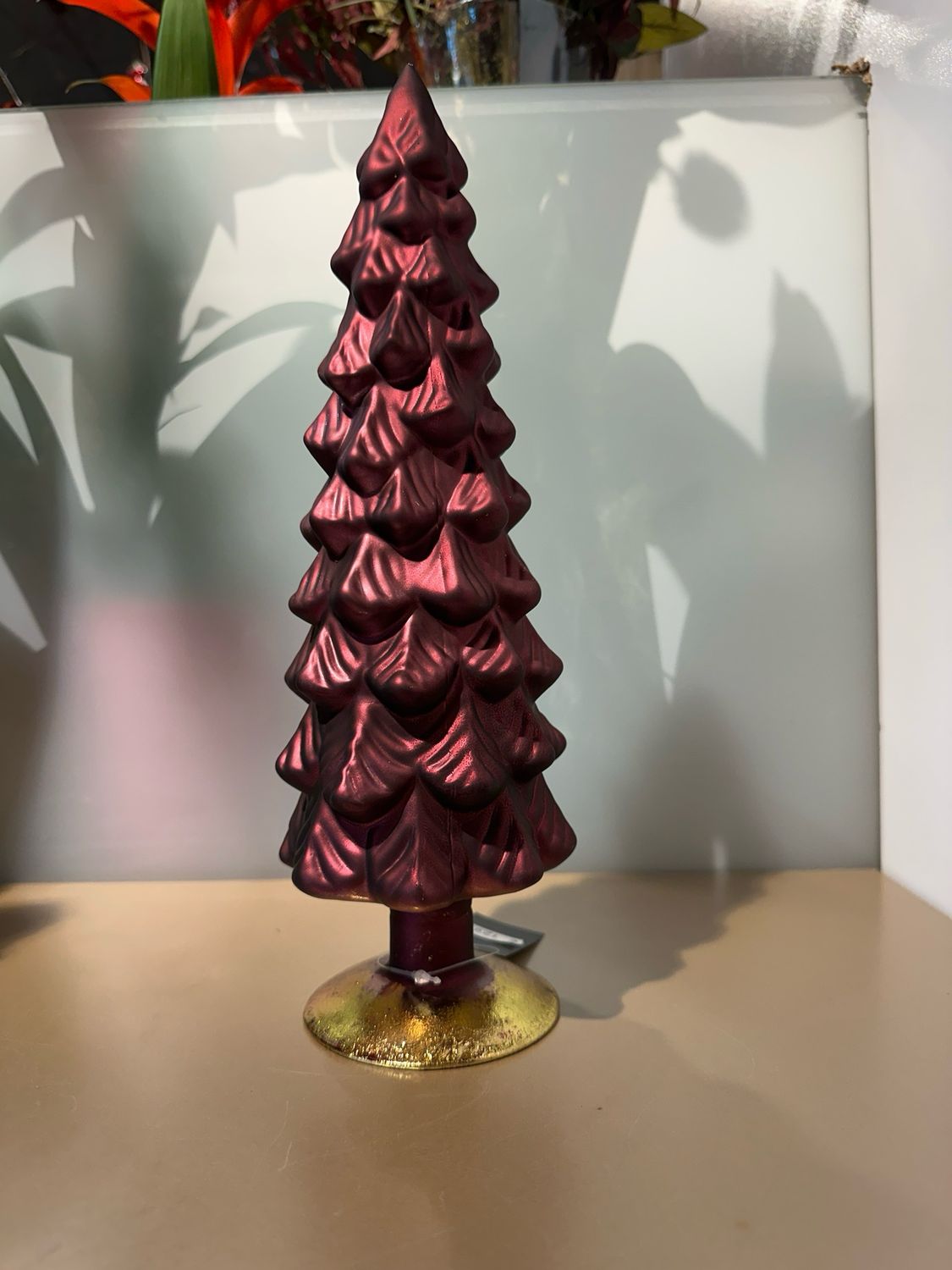 Kerstboom glas Bordeaux/ 30 cm