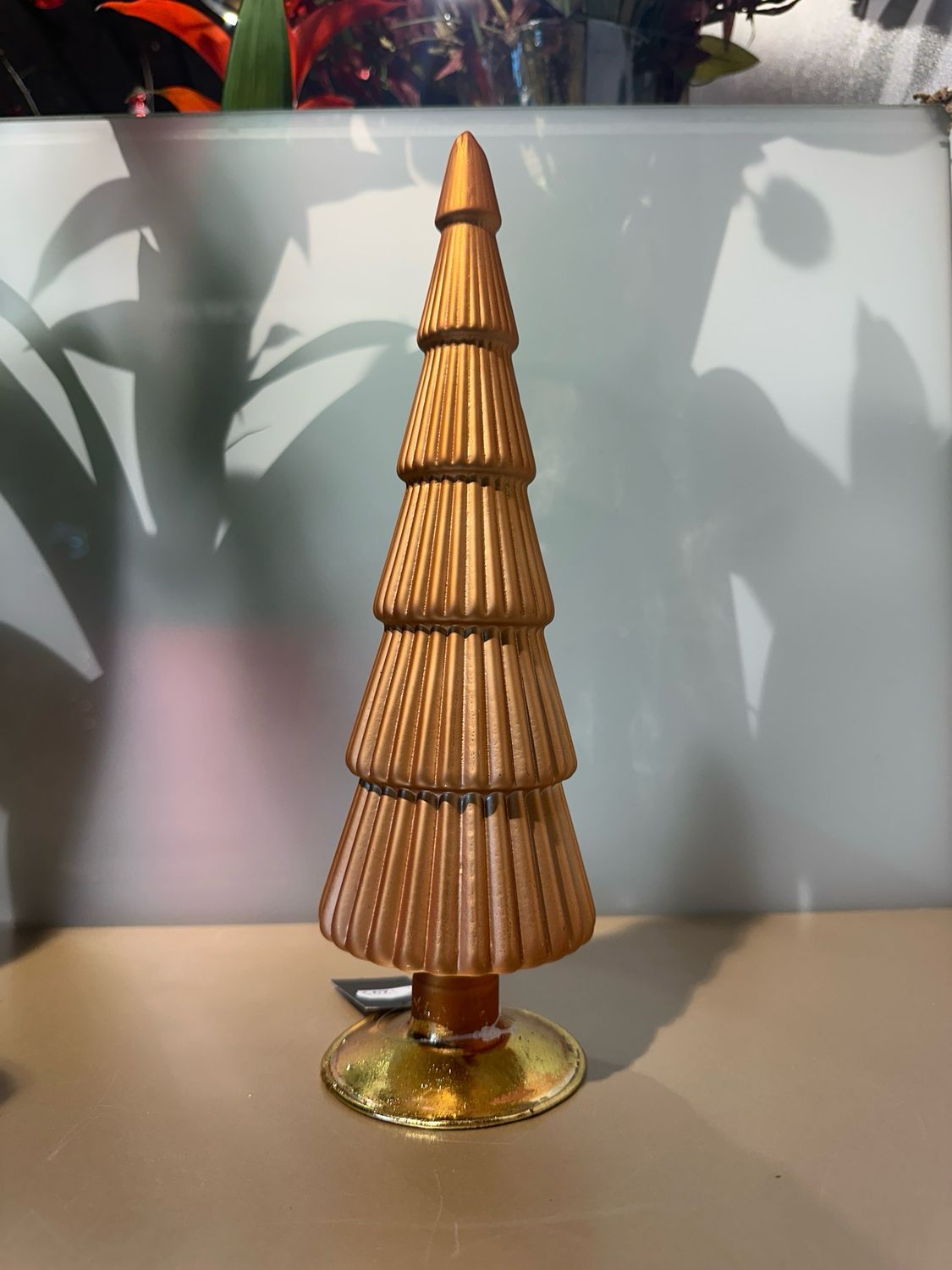 Kerstboom glas Goud relief / 28 cm
