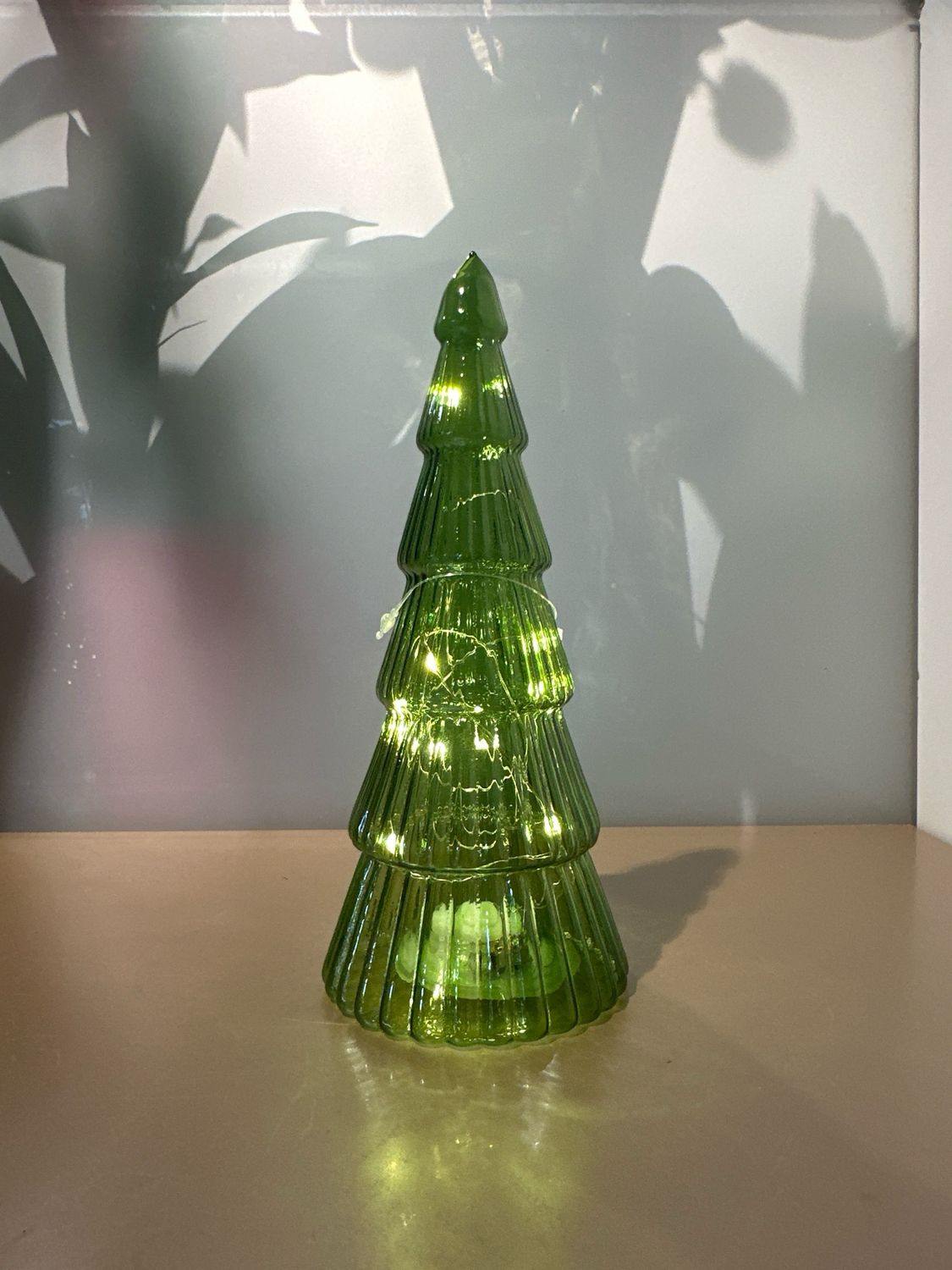 Kerstboom glas verlichting Groen / 20 cm