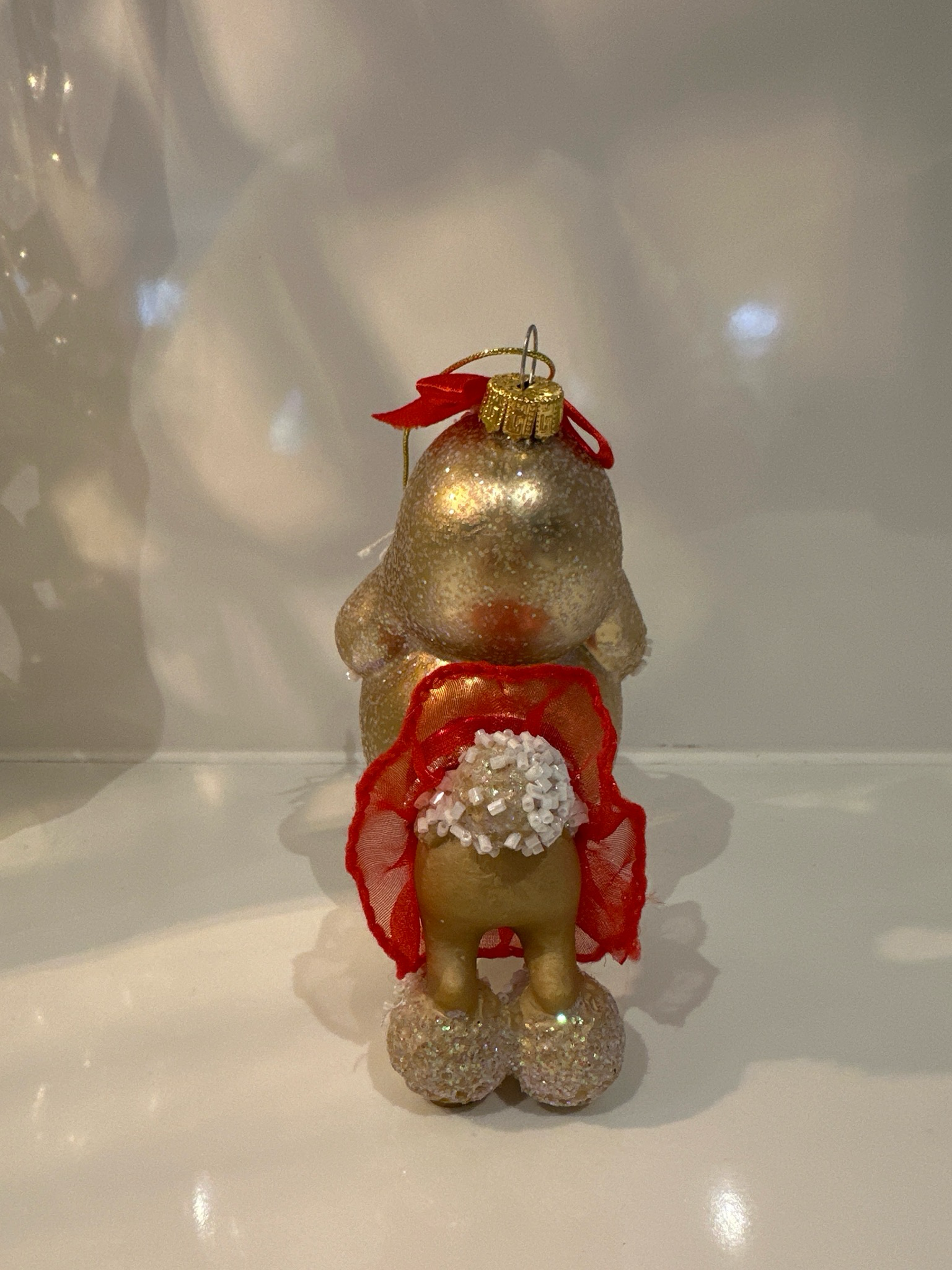 Poedel rode jurk / 12 cm