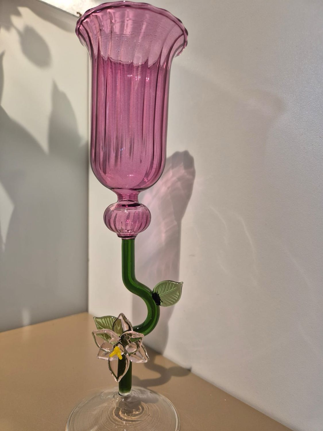 Kolibrie Windlicht donker roze / 25 cm