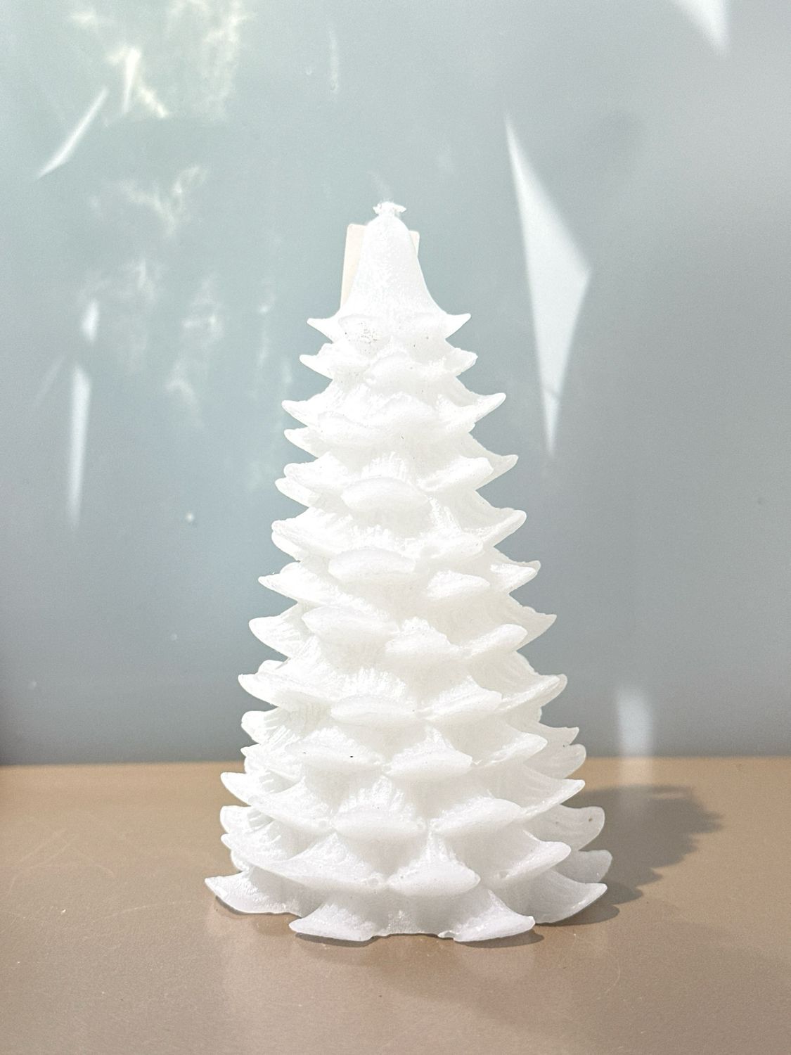 Kerstboom kaars wit / 14 cm