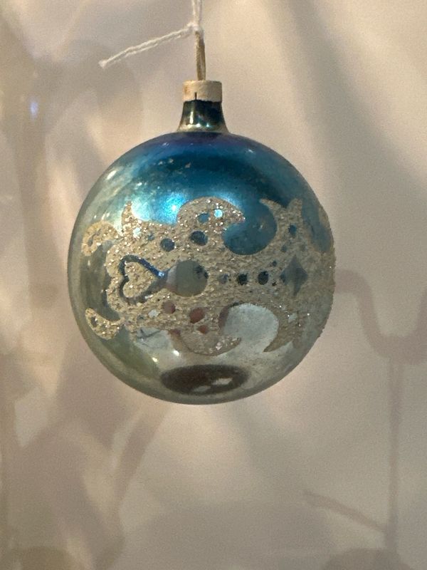 Glas bal oud blauw / jr 50 / 7 cm