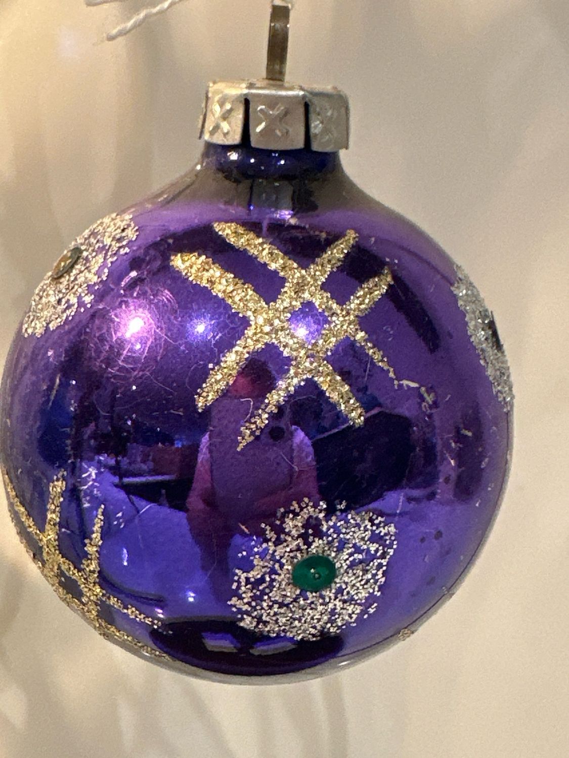 Kerstbal paars / 9 cm