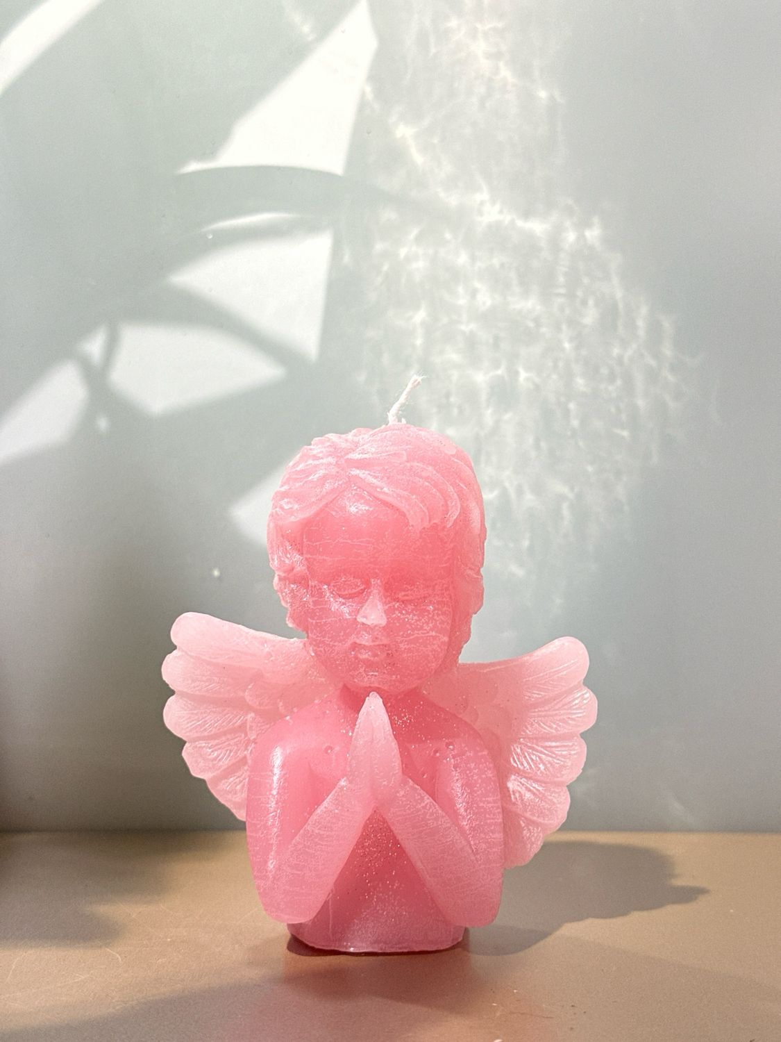 Engelen kaars rose / 11 cm