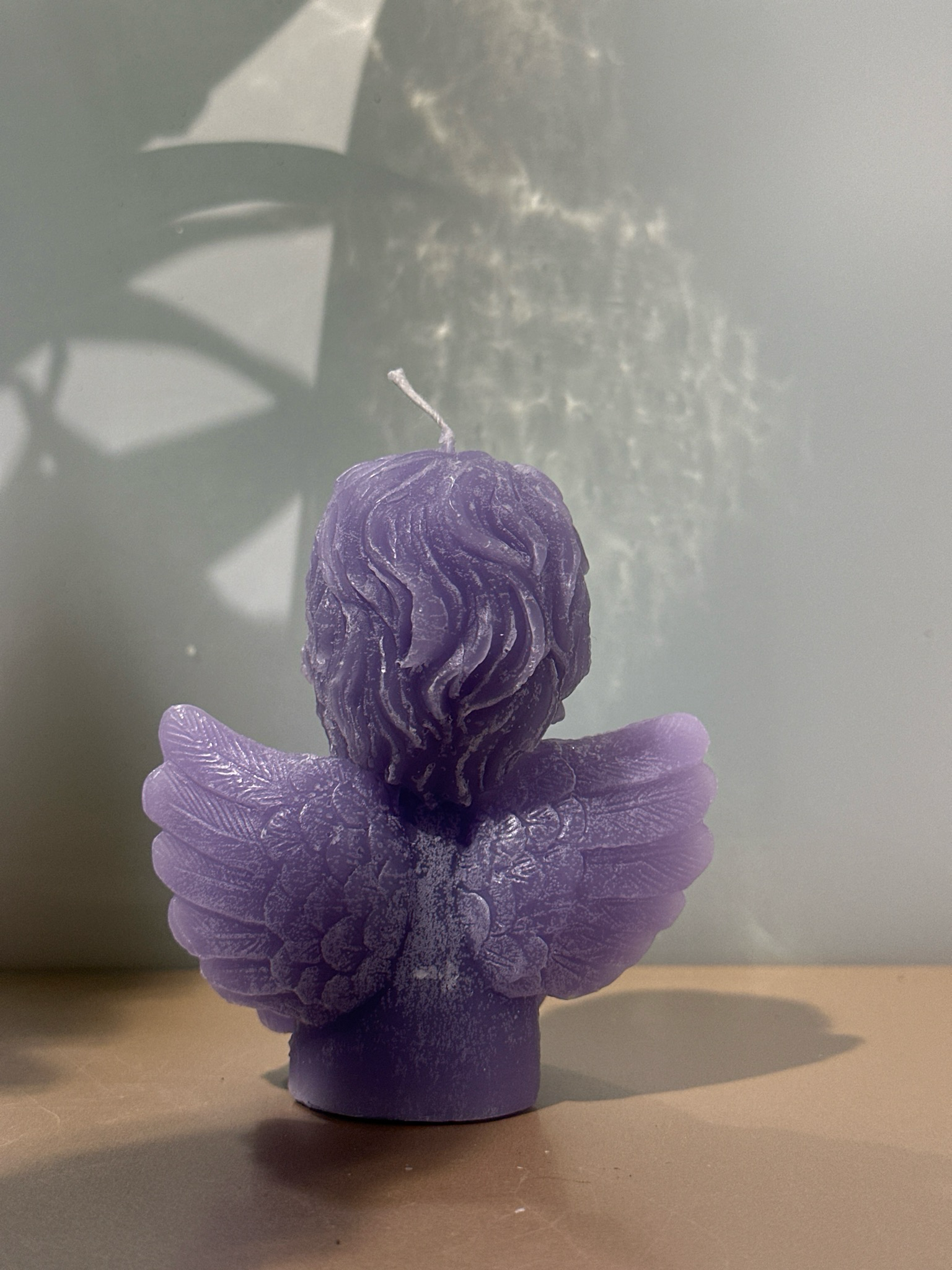 Engelen kaars paars / 11 cm