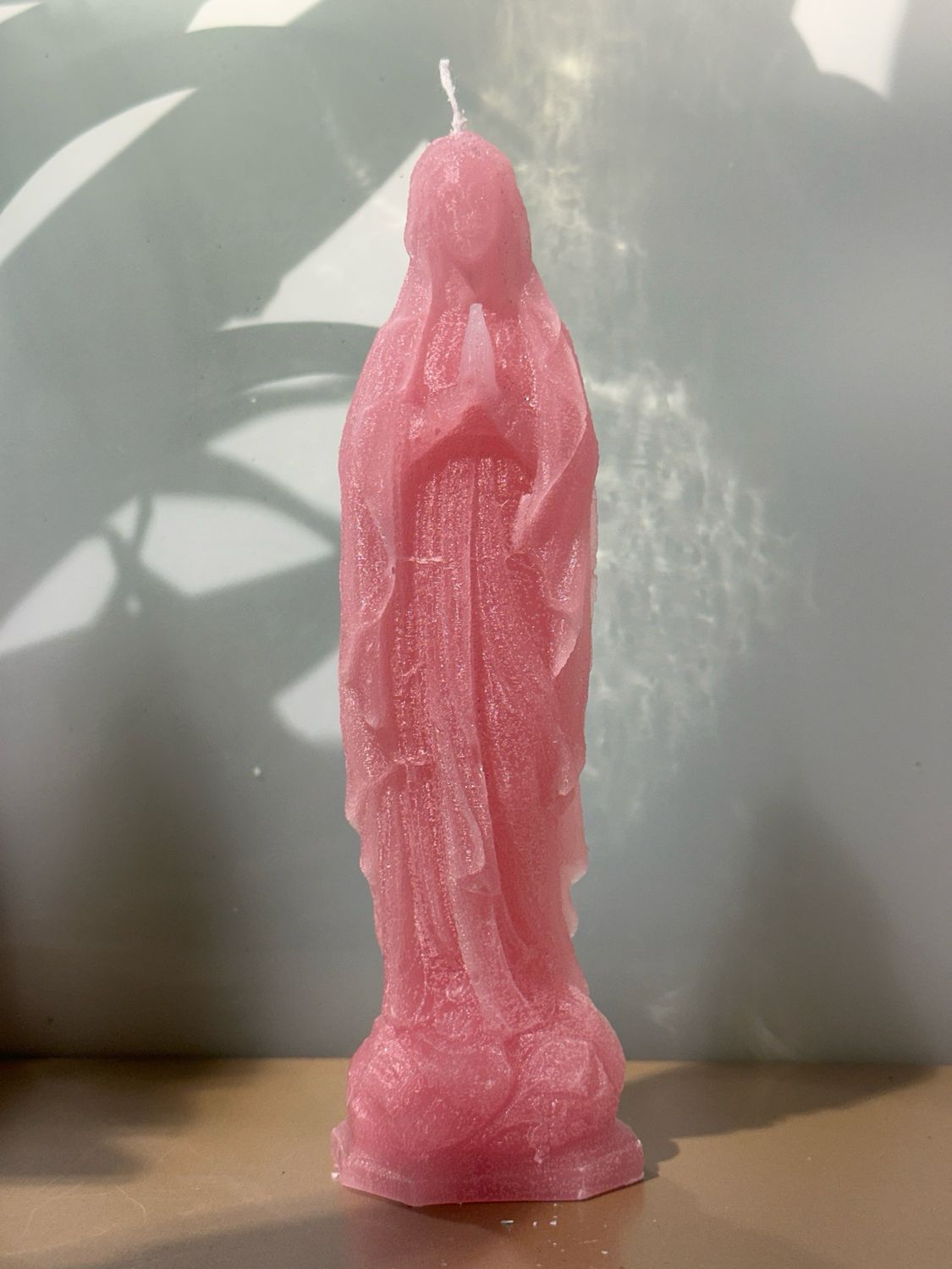 Maria kaars roze / 20 cm