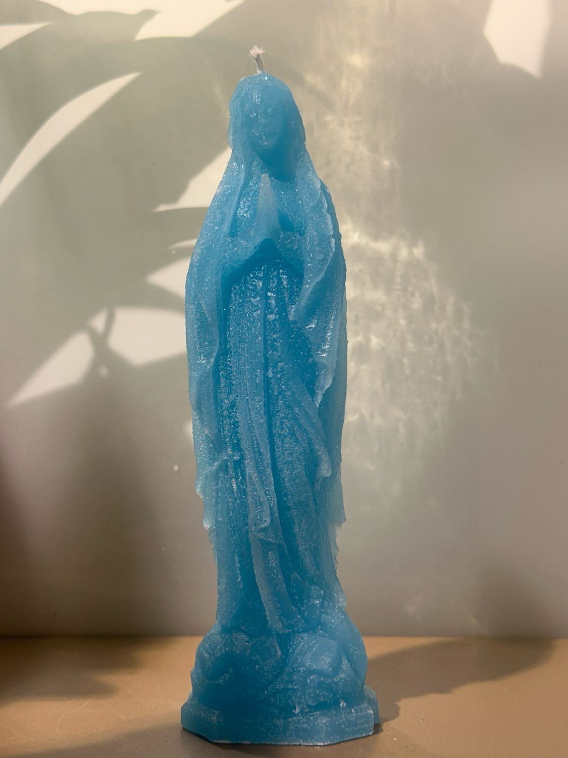 Maria kaars aqua / 20 cm