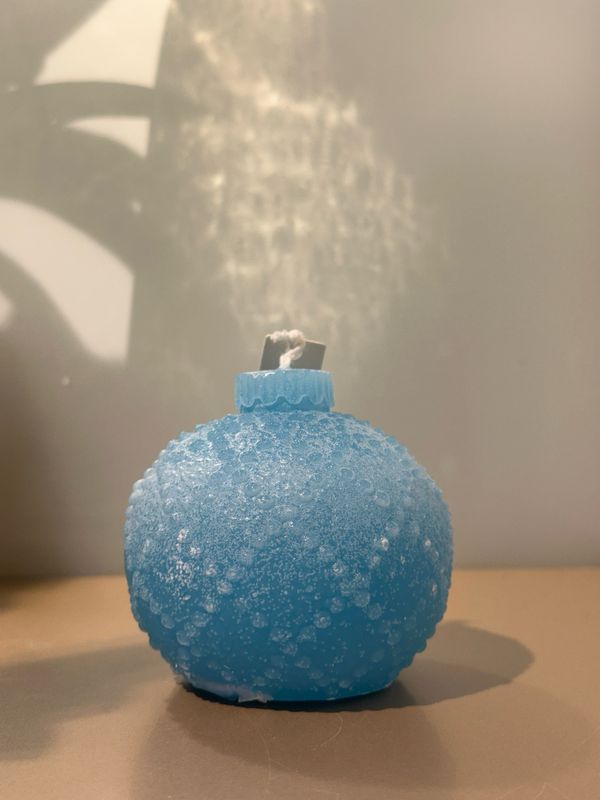 Bal ruitjes kaars blauw