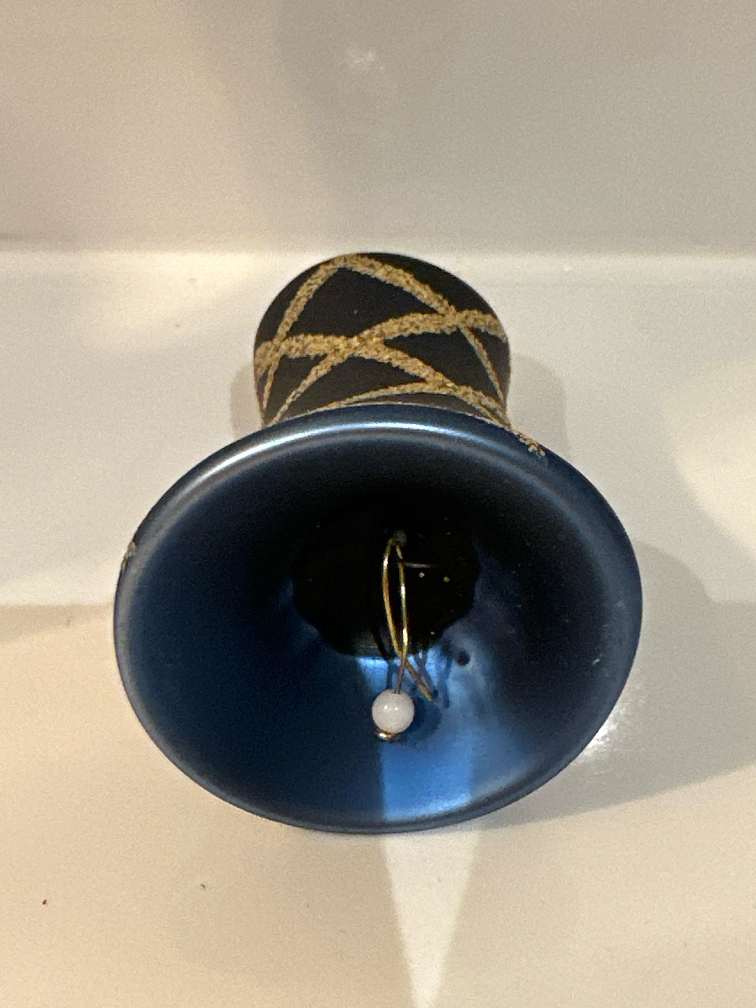 Blauw klokje met klepel / jr 70