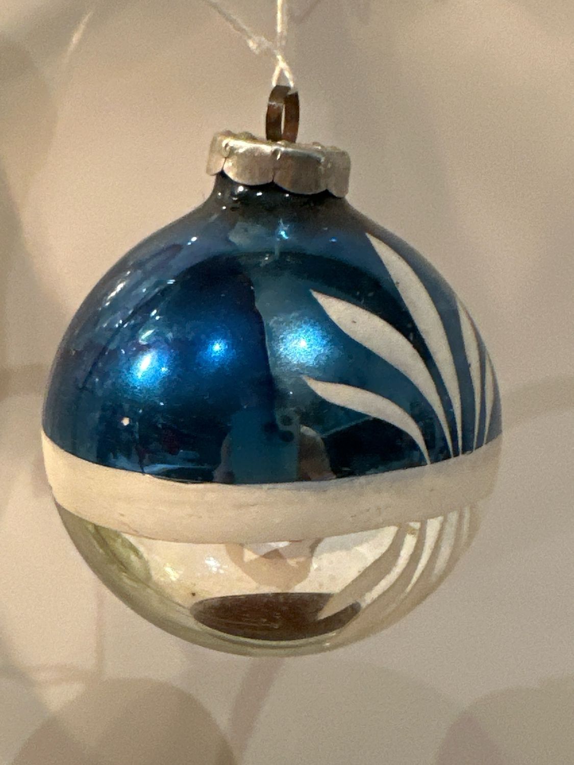 Bal blauw bloem / jr 50 / 8 cm
