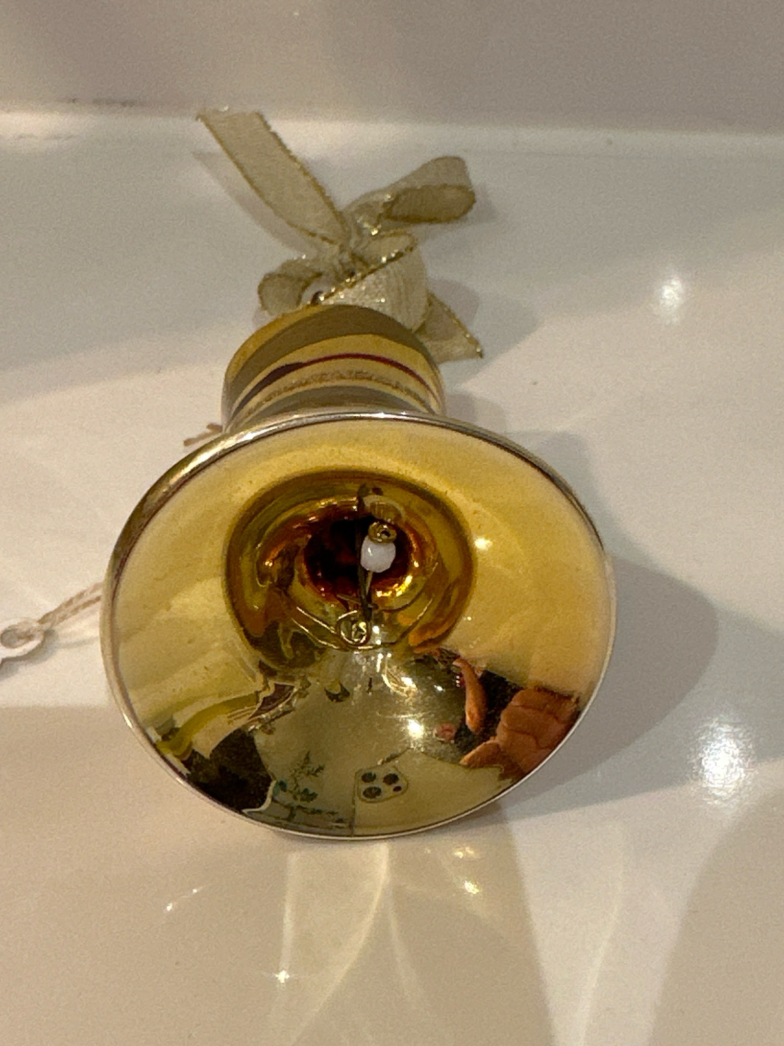 Klokje gestreept klepel / jr 70 / 8 cm