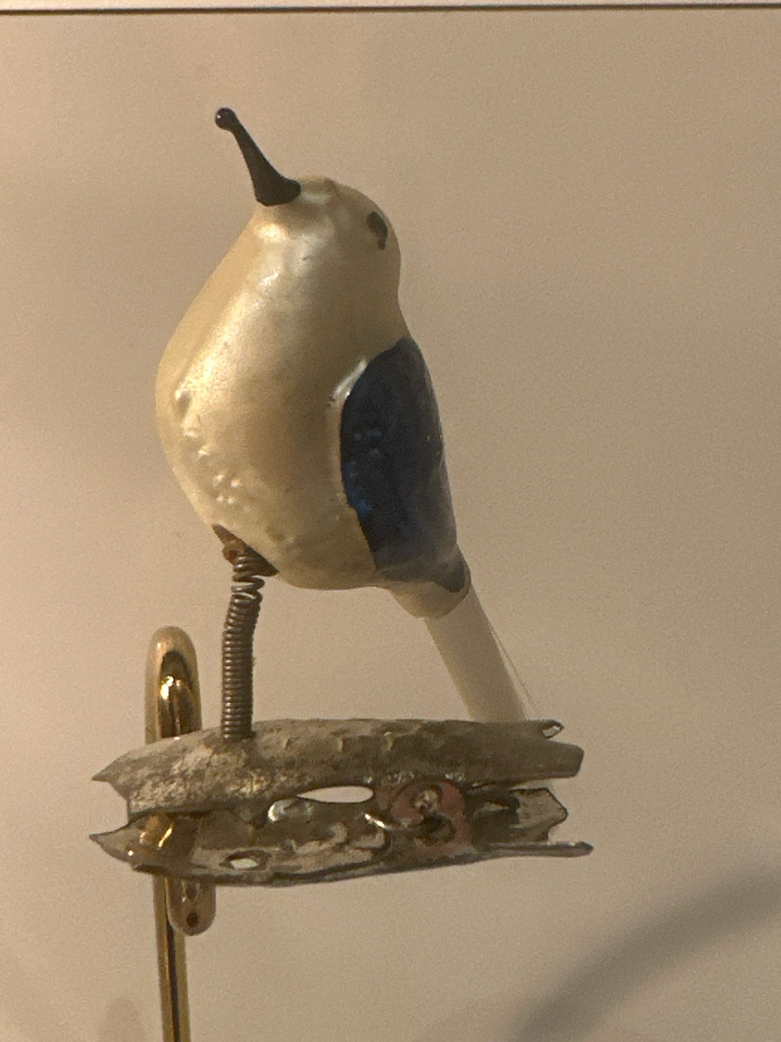 Vogel blauwe, crème / jr 20 / 9 cm