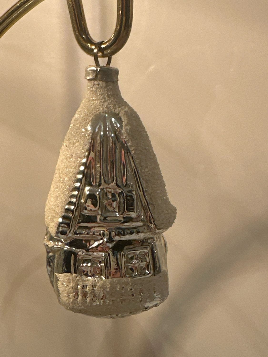 Huisje zilver sneeuw / jr 50 / 8 cm