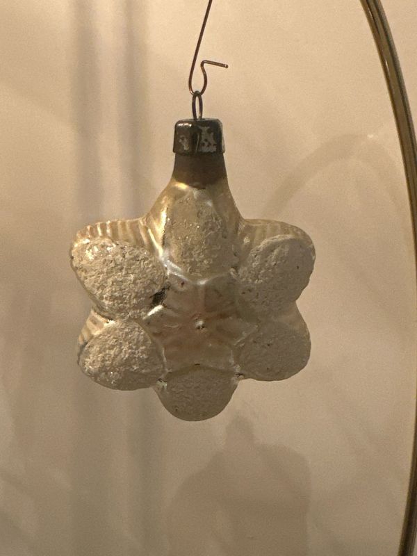 Gesuikerde bloem zilver, wit / jr 40 / 7 cm