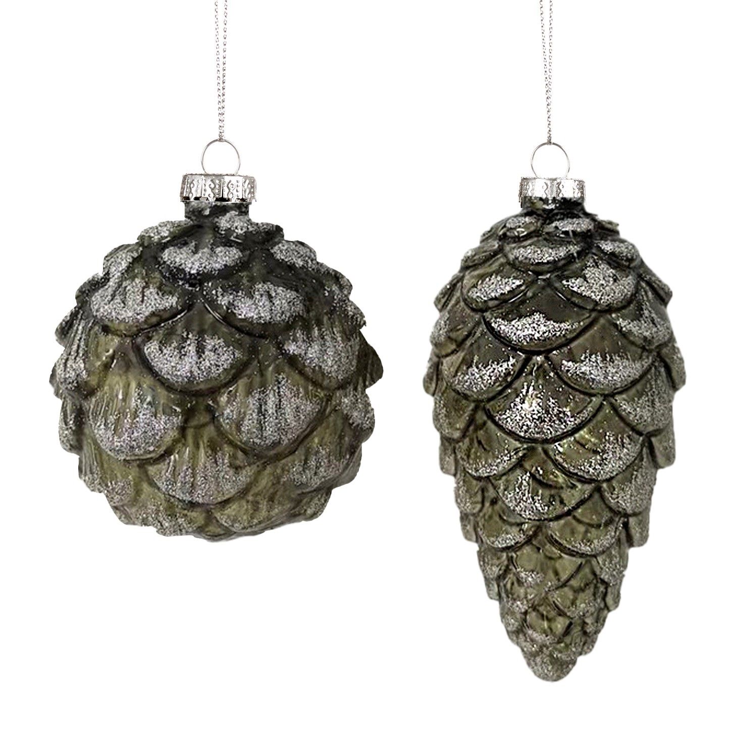 Glas Dennenappel groen