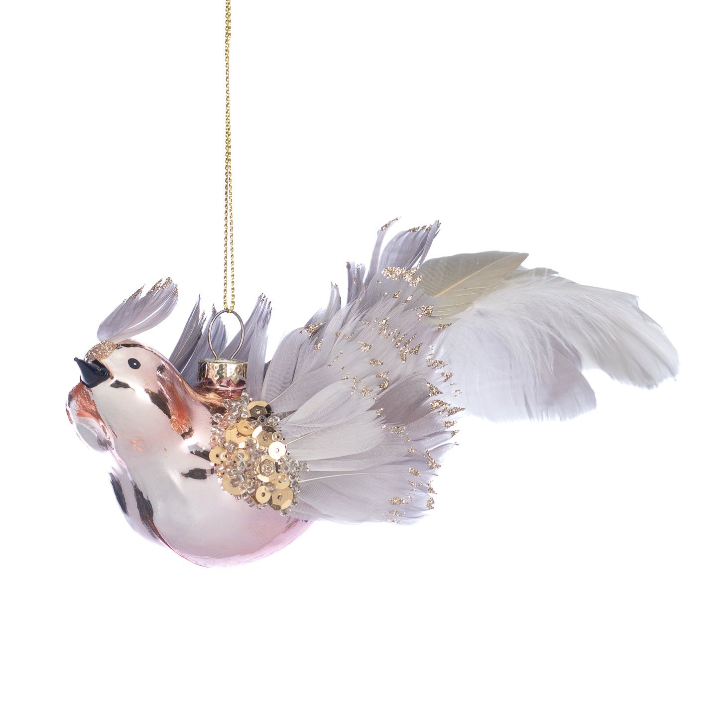 Glas pluche vogel