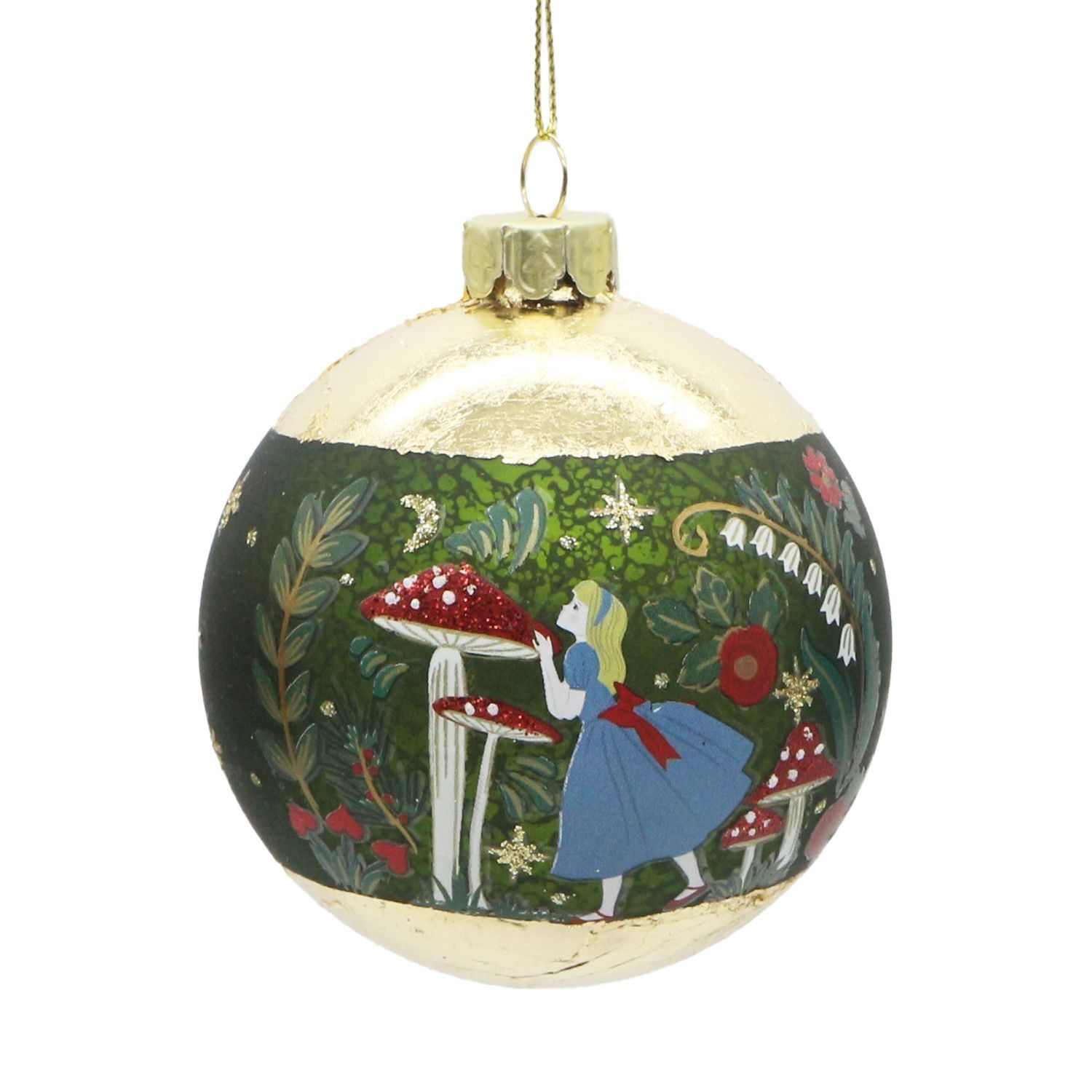 Gouden glas bal Alice Wonderland