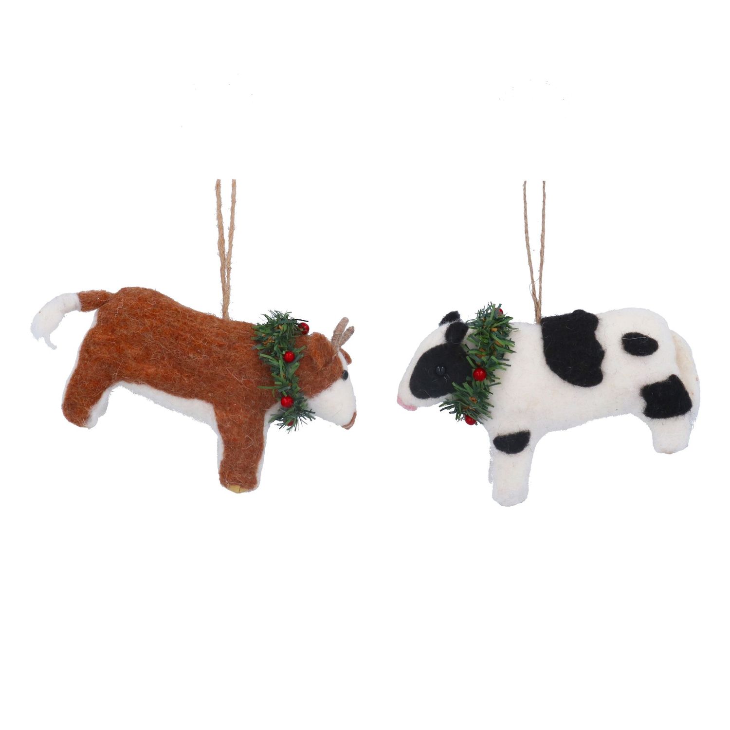 Koe met kerstkrans