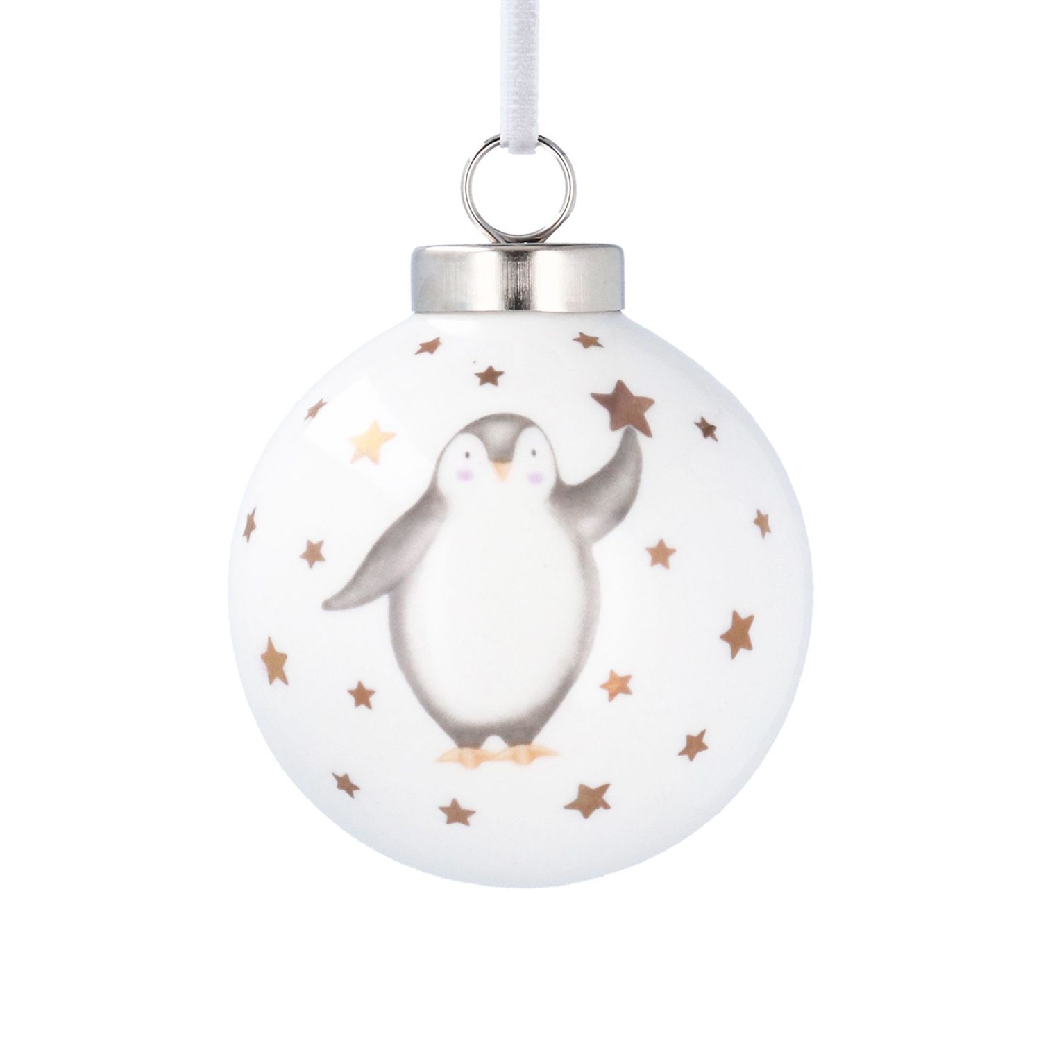 Baby's 1st Christmas Penguin Ceramic Bal