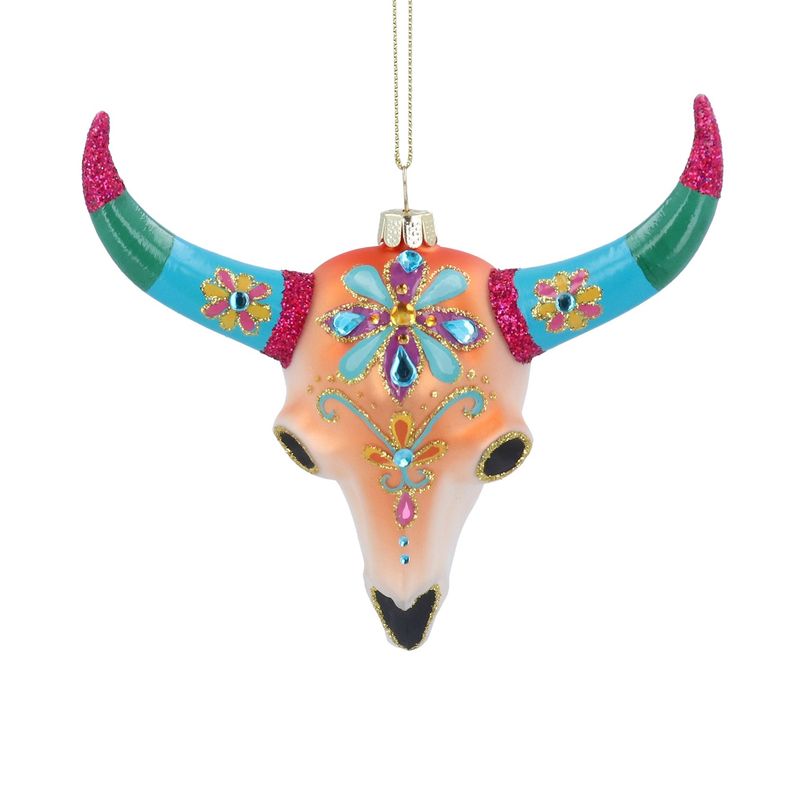 Painted Glass/Jewel Cow Head