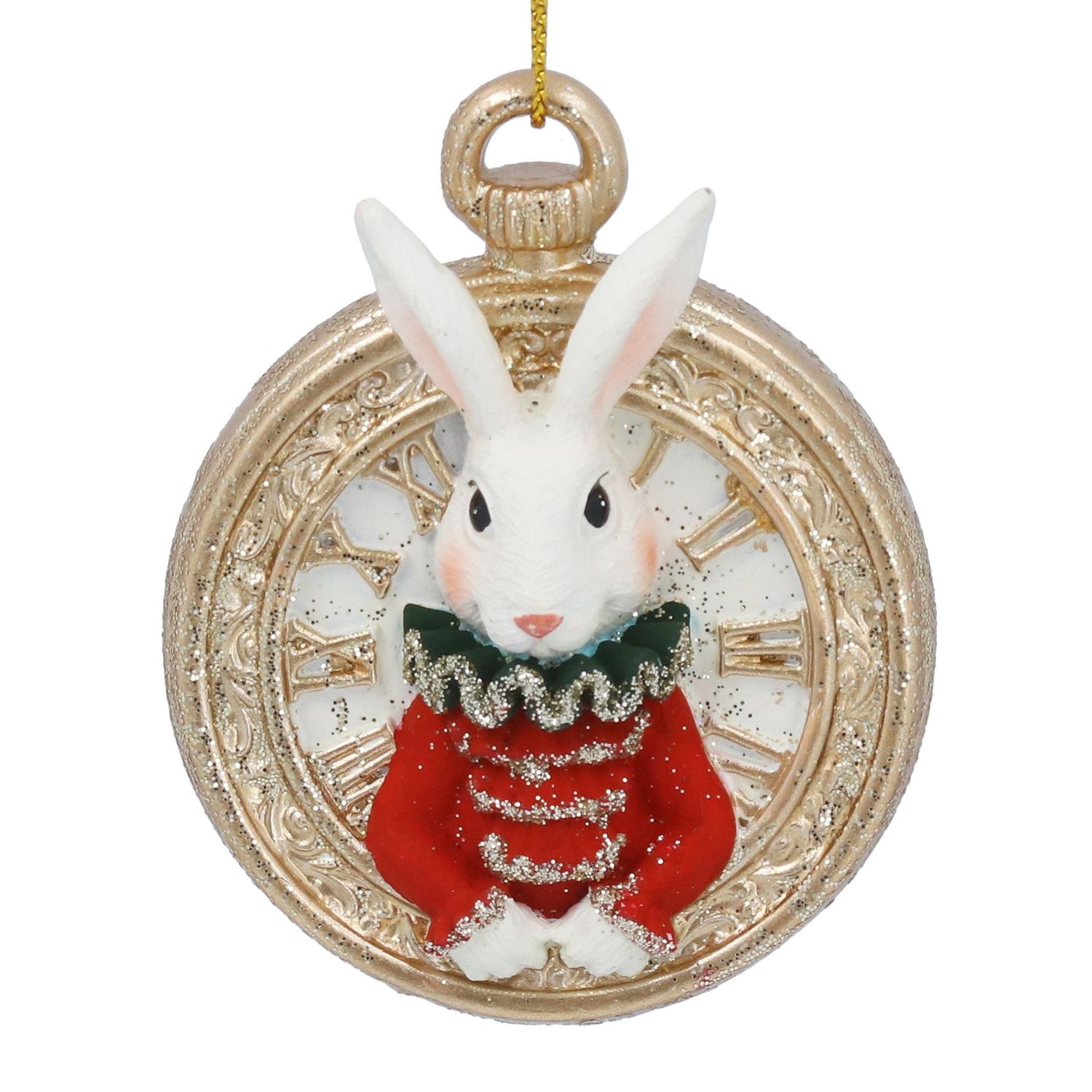 Resin White Rabbit on Pocket Watch