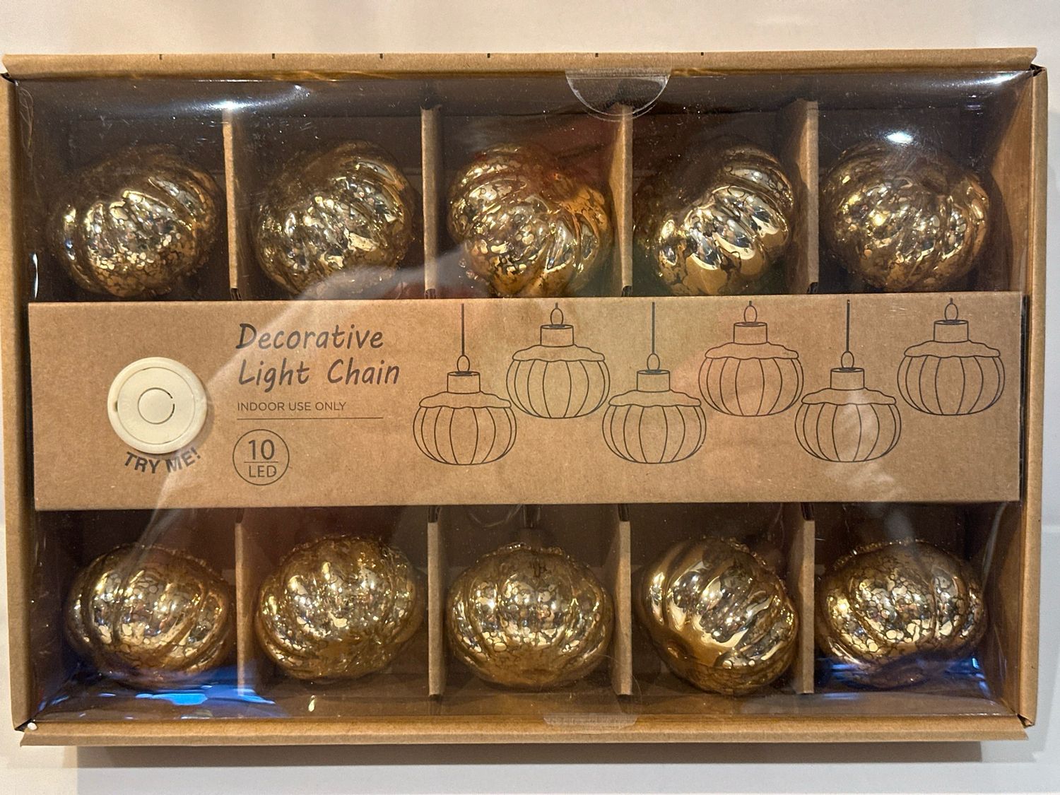 Kerstverlichting glas goud