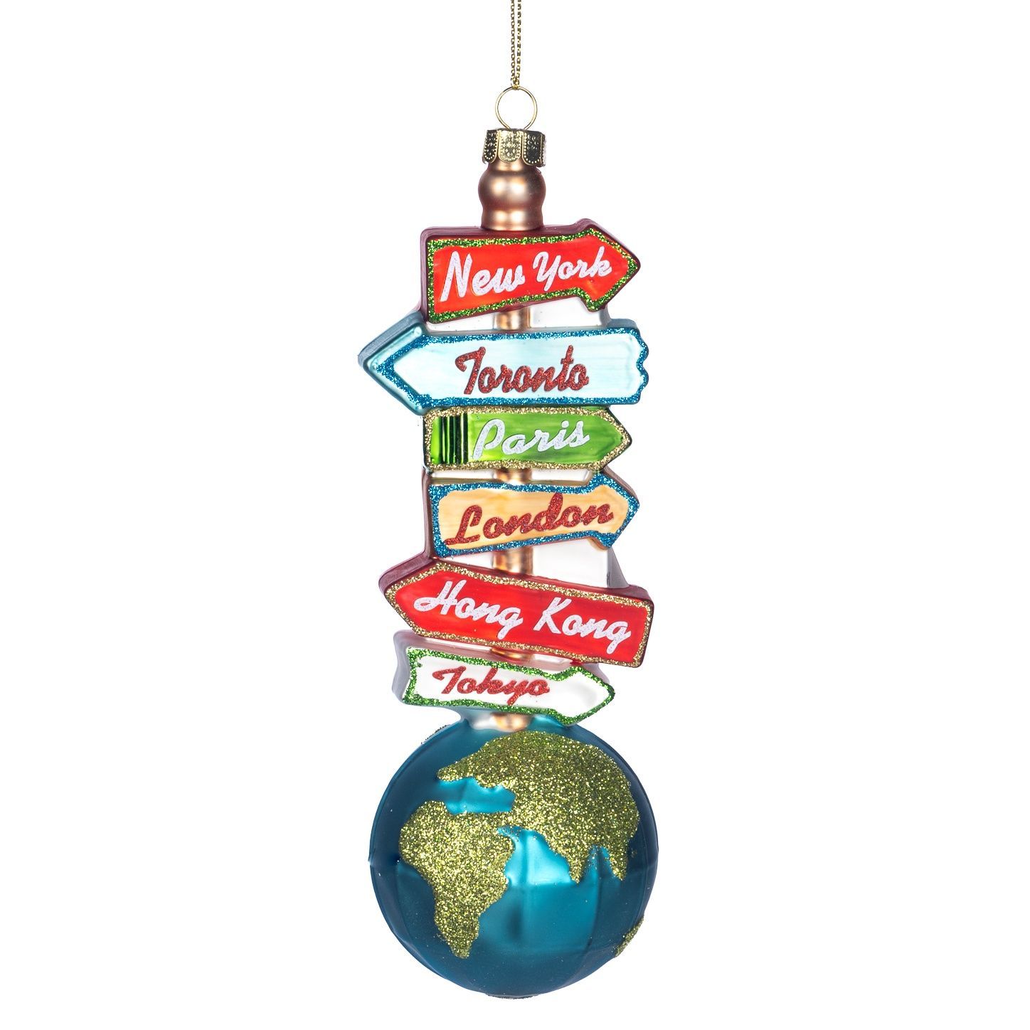 City sign globe