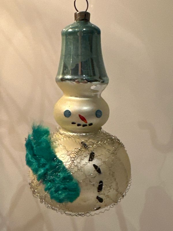 Sneeuwpop blauwe muts / jr 40 / 12 cm