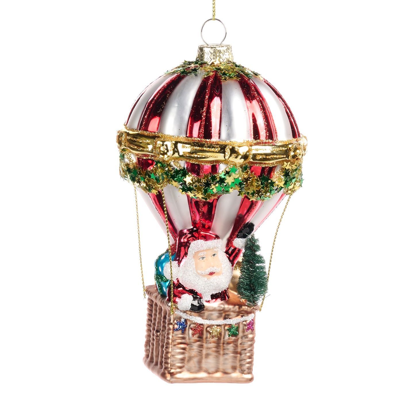 Kerstman in luchtballon