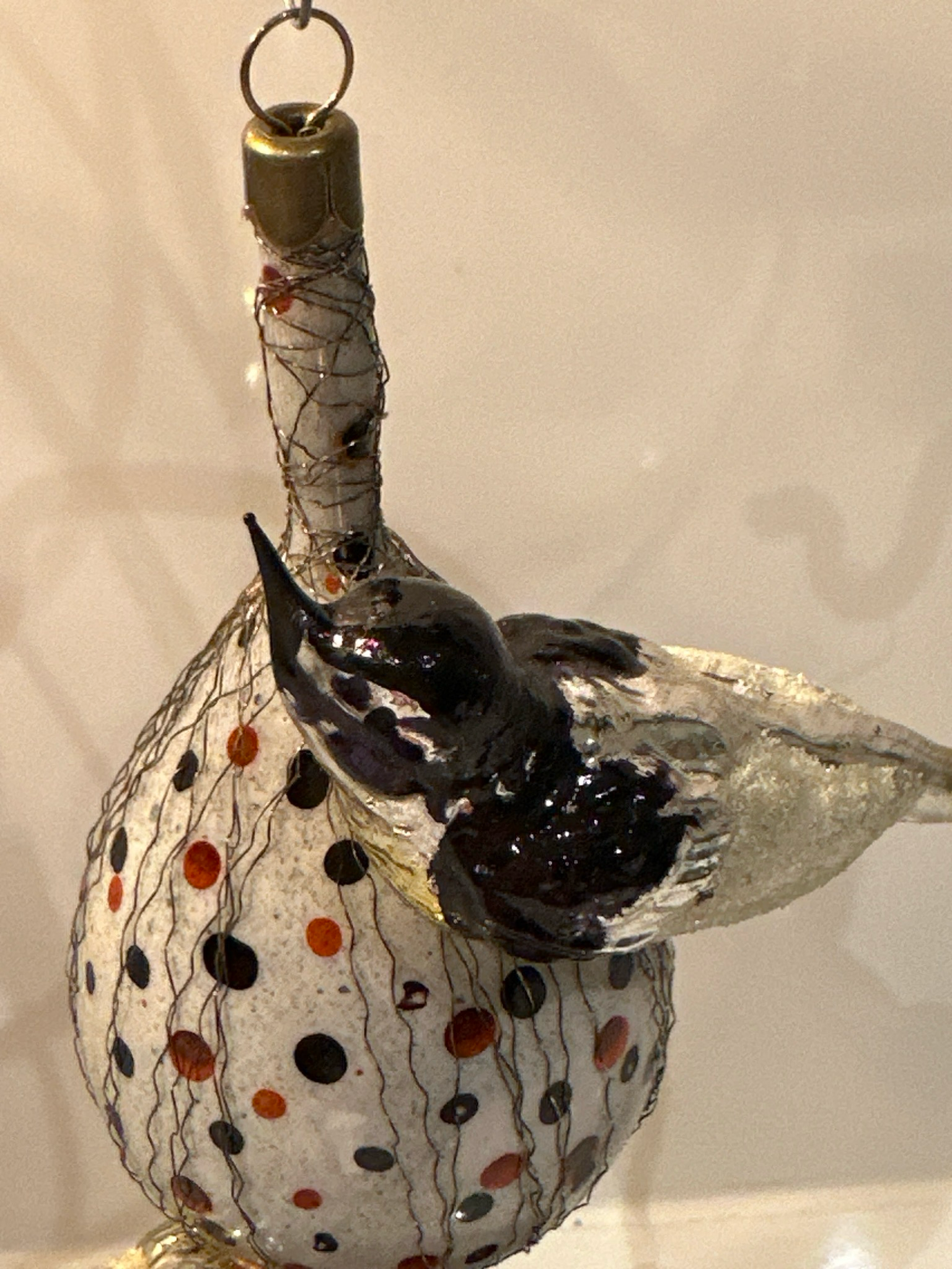 Vogels op glasbal / jr 40 / 15 cm