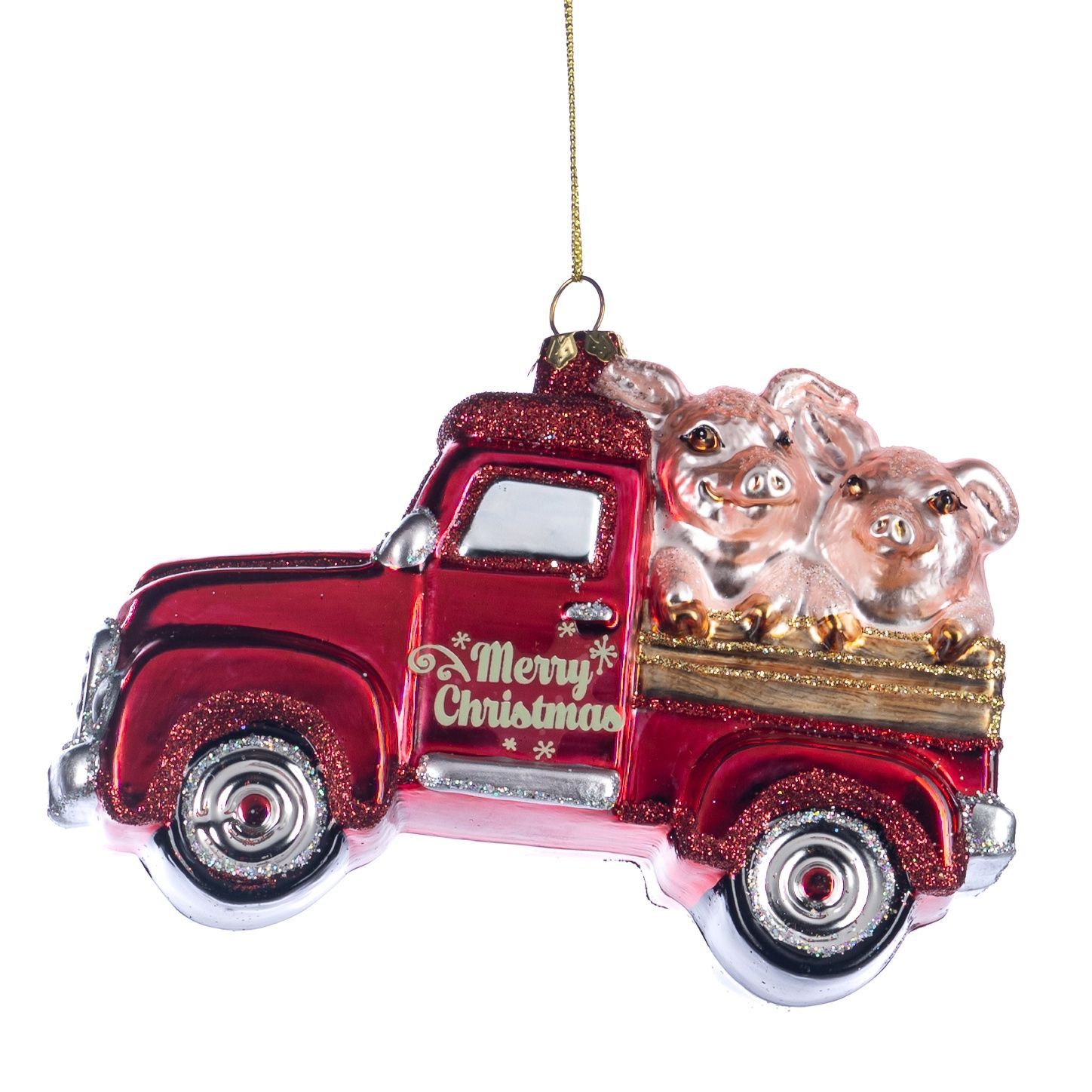 MERRY XMAS PIGS IN TRUCK
