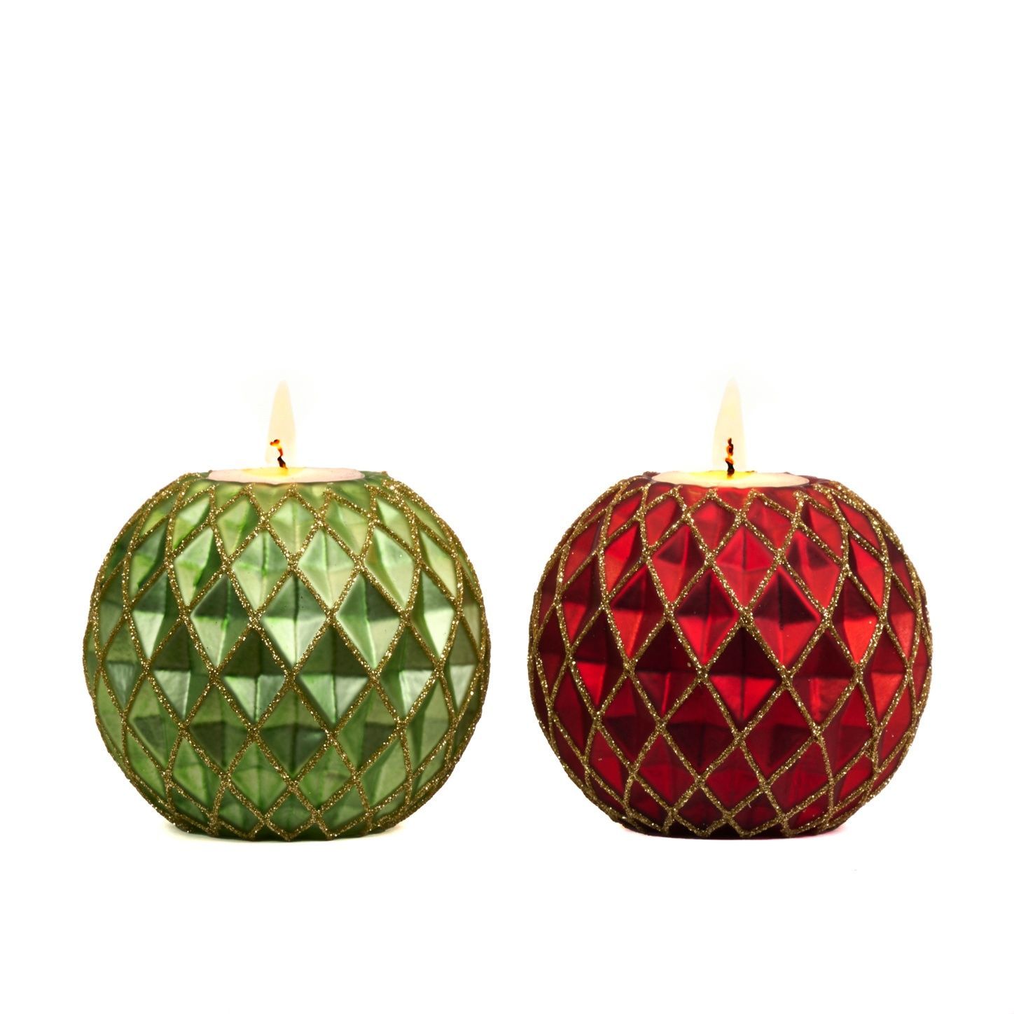 Glas 3D bal kandelaar