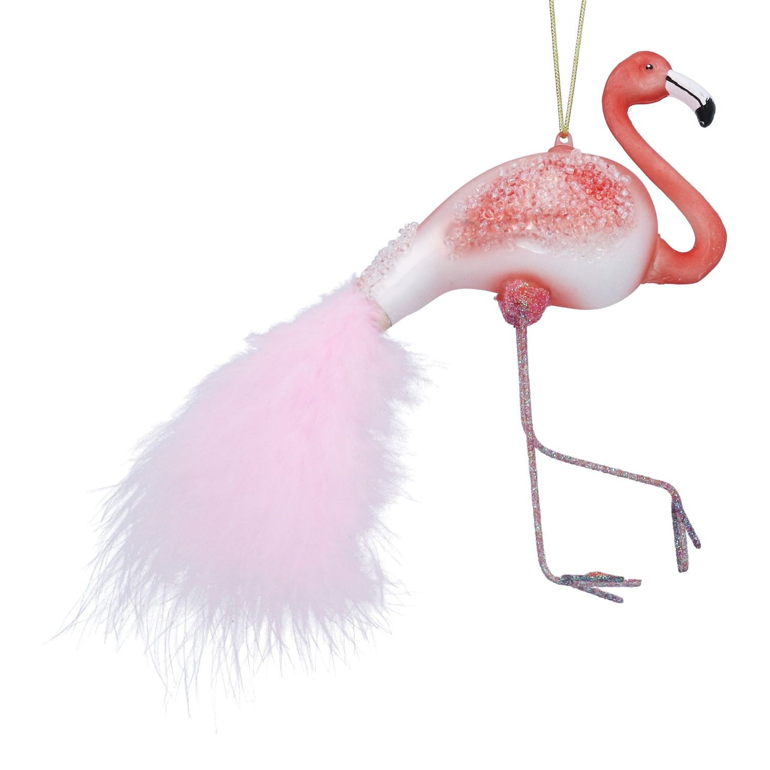 Glas Flamingo met verenstaart