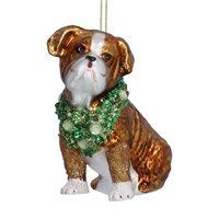 Glas Bulldog  kerstkrans