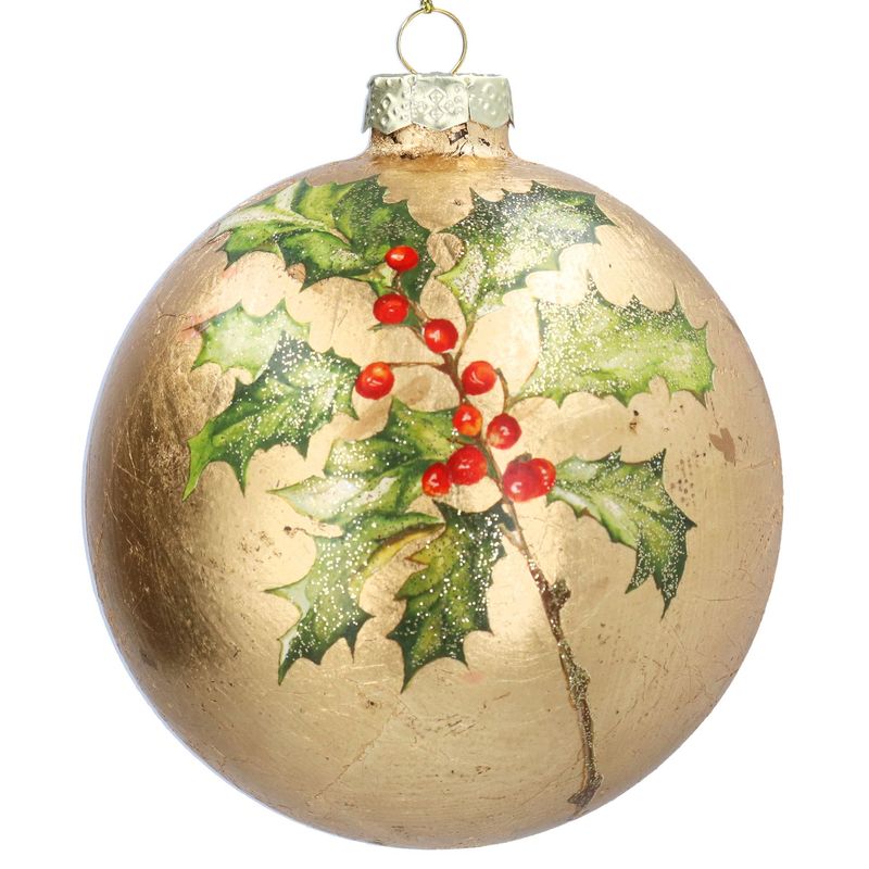 ​Glazen kerstbal Gouden blad