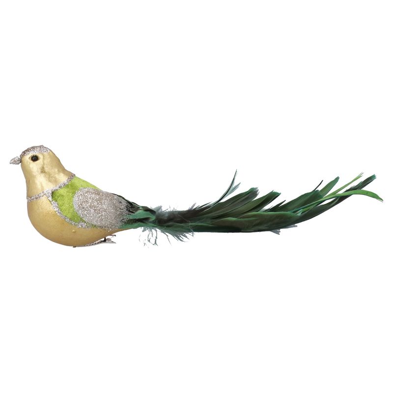 Gouden vogel met groene staart​