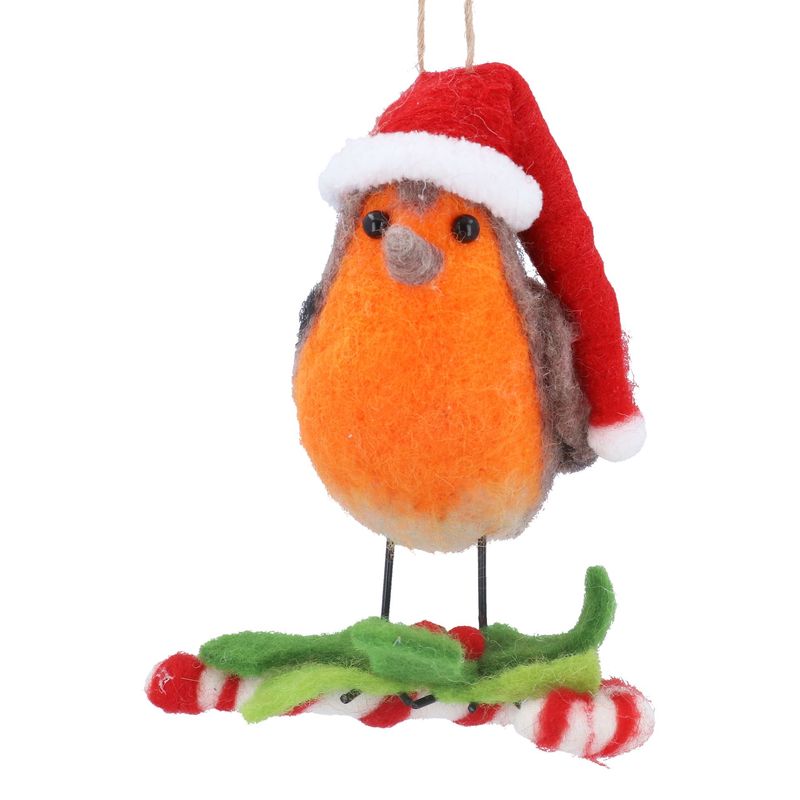 Roodborstje met kerstmuts