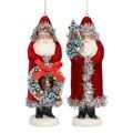 Vintage kerstman met boom/krans.