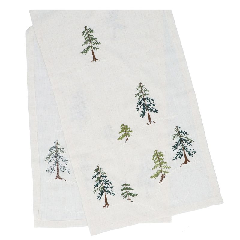 Tafelloper geborduurde bomen